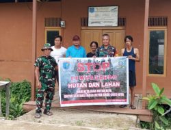 Cegah Karhutla Koramil 1206-08/Bunut Hilir Lakukan Patroli Dan Sosialisasi Di Wilayah Binaannya