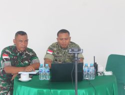 Rapat Evaluasi Percepatan Pembangunan KDKMP” Dandim 1206/Psb Didampingi Pasiter Ikuti Vicon Bersama Wakil Panglima TNI
