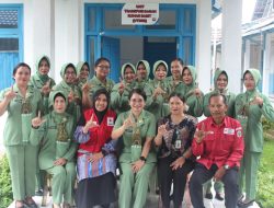 Dalam Rangka Memperingati HUT Ke-62 Dharma Pertiwi Persit KCK Cabang L Kodim 1206/Psb Gelar Giat Baksos Donor Darah