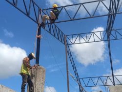Struktur Utama Kokoh Terpasang Pembangunan KDKMP Kodim 1204/Sanggau Tembus 52,20 Persen