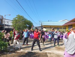 Jaga Kebugaran Anggota Koramil 01/Sambas Senam Bersama Guru Dan Siswa Sekolah Dasar