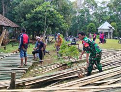 Lestarikan Identitas Dayak Bidayuh Kodim 1209/Bengkayang Rehab Rumah Betang Di Perbatasan