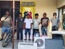 Tiga Tersangka Pencurian dengan Pemberatan Diringkus Polsek Bandar Huluan.Kerugian Korban Capai Rp14 Juta Lebih.