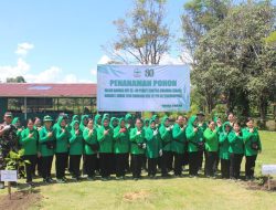 Persit KCK Cabang L Kodim 1206/Putussibau Gelar Penanaman Pohon Dalam Rangka HUT Ke-80