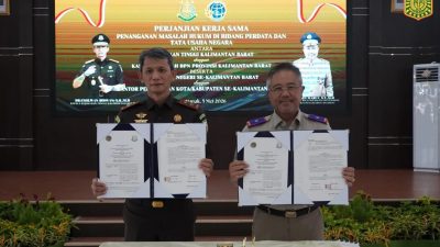 Sinergi Strategis Kejati Kalbar Dan  BPN Perkuat Penyelesaian Masalah Pertahanan Di Era Modern 