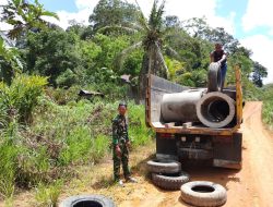 Satgas TMMD Ke-128 Kodim 1204/Sanggau Intensif Distribusikan Material Gorong-Gorong