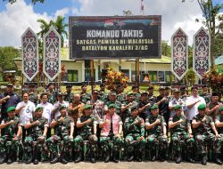 Danrem 121/Abw Dampingi Pangdam XII/Tanjungpura Kunjungi Pos Kotis Nanga Badau Berikan motivasi Dan Semangat Prajurit Penjaga Perbatasan RI-Malaysia