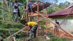 Pengerjaan MCK Oleh Satgas TMMD Ke-128 Kodim 1204/Sanggau Terus Berlanjut Fokus Di Titik Kedua Di Balai Dusun Tanjungpura
