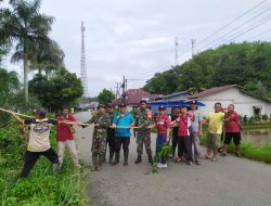 Kodim 1209/Bengkayang Bersama Warga Percantik Situs Sejarah Tugu Perdamaian Samalantan