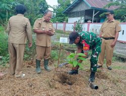 Bentuk Kepedulian Akan Pelestarian Lingkungan Dan Penghijauan Babinsa Embaloh Hulu Bersama SDN 02 Banua Martinus Lakukan Penanaman Pohon
