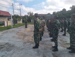 Kodim 1204/Sanggau Gelar Apel Pagi Di SDN 2 Dusun Tanjung Pinang Jelang Penutupan TMMD Ke-128