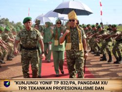 Kunjungi Yonif TP 832/PA, Pangdam XII/Tpr Tekankan Profesionalisme Dan Disiplin Prajurit
