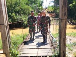 Komitmen TNI Dalam Mendukung Percepatan Pembangunan Daerah Danrem 121/Abw Tinjau Langsung Pembangunan Jembatan Garuda Di Bengkayang