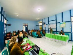 Babinsa Semitau Hadiri Lokakarya Mini Lintas Sektoral Triwulan ll Di Puskesmas Semitau 