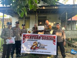 Kapolsek Simpang Dua Salurkan Bantuan Sosial Kepada Masyarakat Dalam Rangka Hari Bhayangkara Ke-80