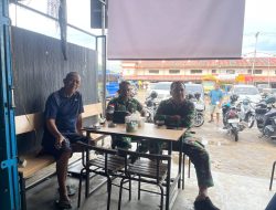 Kodim 1204/Sanggau Gelar Nobar Piala Dunia Portugal vs Kolombia Dan Pererat Kebersamaan Dengan Masyarakat