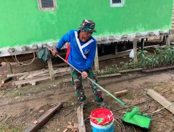 Rehab Rumah Tidak Layak Huni Pada Program TMMD Regtas ke-129 Kodim 1206/Psb Memasuki Proses Pengecatan 