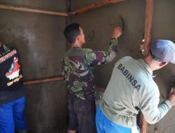Plaster RTLH Milik Mus Mulyadi Terus Dikebut Satgas TMMD Reguler Ke-129 Kodim 1208/Sambas
