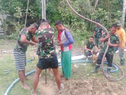 Atasi Krisis Air Bersih Satgas TMMD Berjuang Geber Pembuatan Sumur Bor Untuk Warga