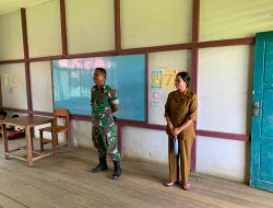 Tanamkan Cinta Tanah Air Sejak Dini Satgas TMMD ke-129 Kodim 1206/Psb Berikan Wawasan Kebangsaan Kepada Siswa SDN 04 Belatung