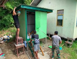 Percepat Finishing MCK Satgas TMMD Regtas Ke-129 Kodim 1206/Putussibau Genjot Pengecatan