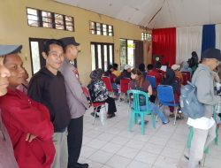 Personel Polsek Sayan Hadiri Dan Amankan Penyaluran Bantuan Sosial KKS Burekol Sembako Dan PKH Triwulan II Tahun 2026