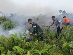 Dandim 1208/Sambas Bersama Unsur Terkait Turun Langsung Padamkan Api