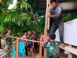 Satgas TMMD Regtas Ke-129 Kodim 1206/Putussibau Bangun Tiang Bak Sumur Bor Di Gedung Serbaguna Desa Ulak Pauk