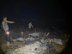 Personel Polsek Belimbing Laksanakan Ground Check Dan Verifikasi Hotspot Di Desa Langan