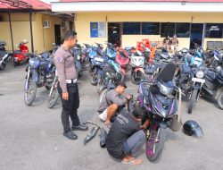 Respons Keluhan Masyarakat Satlantas Polres Sintang Amankan 40 Motor Berknalpot Brong Dalam Strong Point Pagi