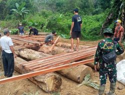 Satgas TMMD Regtas Ke-129 Kodim 1206/Putussibau Segera Rampungkan Pembangunan Jembatan Di Dusun Pala Pintas Temberu