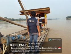 Satreskrim Dan Satpolairud Polres Sintang Patroli Sungai Kapuas Imbau Masyarakat Hentikan Aktivitas PETI