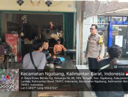 Bhabinkamtibmas Polsek Ngabang Sambangi Warung Sekaligus Sampaikan Himbauan Kamtibmas