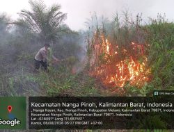 Polsek Nanga Pinoh Laksanakan Ground Check Titik Api Dan Upaya Pemadaman Karhutla Di Desa Nanga Kayan