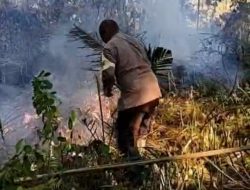 Respon Cepat Cegah Karhutla Personil Polsubsektor Sungai Melayu Rayak Lakukan Groundcheck Titik Api
