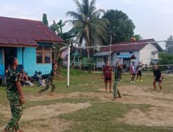Satgas TMMD Ke-129 kodim/Psb Jalin Kebersamaan Lewat Olahraga Bersama