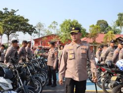 Kapolres Melawi Pimpin Langsung Apel Pengecekan Kendaraan Dinas Pastikan Kesiapan Ranmor Dukung Tugas Kepolisian