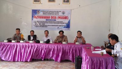 Bhabinkamtibmas Hadiri Musdes Rembuk Stunting Dan Penyusunan RKPDes 2027 Desa Kompas Raya
