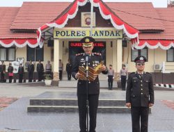 Personel Polres Landak Ikuti Upacara HUT Ke-81 RI Di Dua Lokasi
