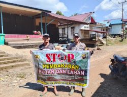 Bhabinkamtibmas Polsek Sayan Mengajak Warga Cegah Karhutla
