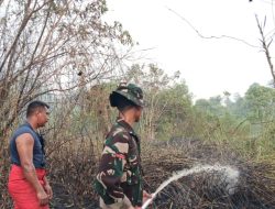 Cegah Karhutla Meluas Yonif TP 542 Dan Kodim Sintang Bersama Padamkan Api Di Anggah Jaya