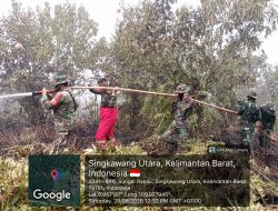 Babinsa Terjun Langsung Padamkan Karhutla Dua Hektare Lahan Gambut Berhasil Diamankan