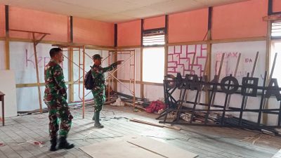 Kasdim 1206/Putussibau Tinjau Pembangunan Dan Perehaban Gedung SMKN 1 Putussibau