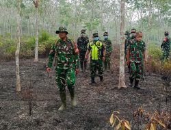 Tanpa Kenal Lelah TNI-Polri Padamkan Karhutla Di Desa Tani Makmur Hulu Gurung