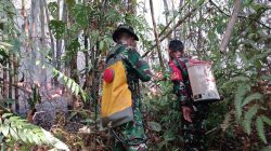 Terima Laporan Warga Babinsa 1206-16/Seberuang Bergerak Cepat Atasi Karhutla Di Desa Jerenjang