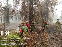 Aksi Cepat Tanggap Tim Gabungan Kodim 1209/Bengkayang Sisir Titik Hotspot Karhutla