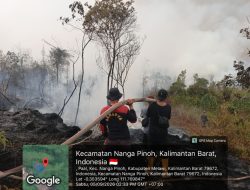Polsek Nanga Pinoh Gerak Cepat Tangani Karhutla 8 Hektare Lahan Terbakar
