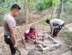 Cegah Karhutla Polsek Sokan Bersama Desa Nanga Potai Bangun Sumur Bor