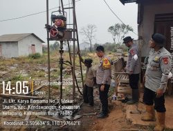 Polsek Kendawangan Bersama BKO Brimob Polri Bersinergi Siapkan Sumur Bor Untuk Perkuat Penanggulangan Karhutla