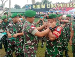 Hadapi Musim Karhutla Kasdim 1206/Putussibau Berikan Arahan Dan Bagikan Masker Kepada Anggota